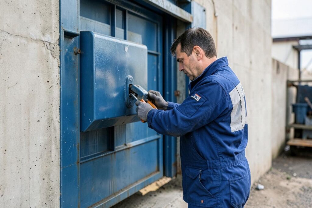 Montage, Wartung und UVV-Prüfung für Hochwasserschutztore aus einer Hand – Rößler Industrietore GmbH